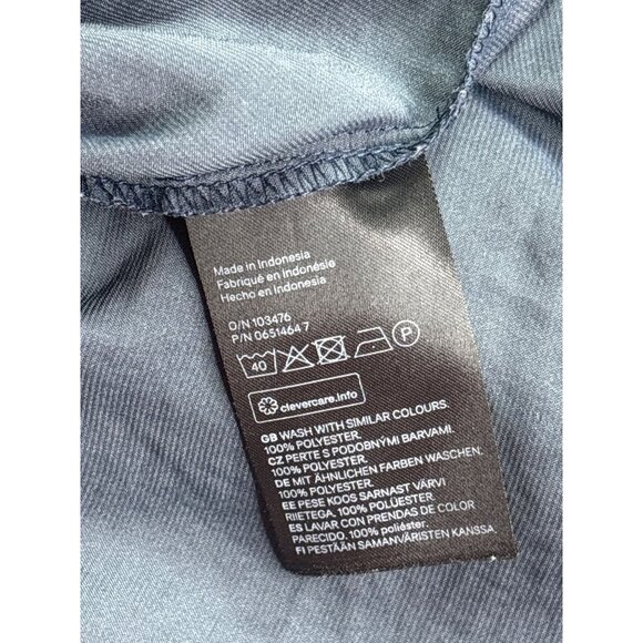 H&M Womens V-Neck Satin Tank Top Navy Blue Size US 2 - Picture 3 of 5